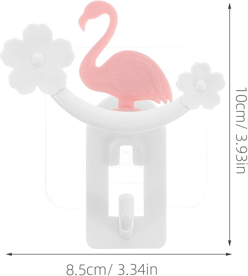 Pink White Flamingo Self Adhesive Wall Hook For Bathroom Kitchen Organization - Image 2